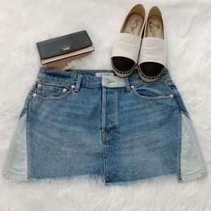 We The Free Patchwork Denim Skirt